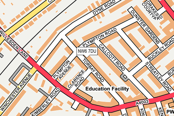 NW6 7DU map - OS OpenMap – Local (Ordnance Survey)