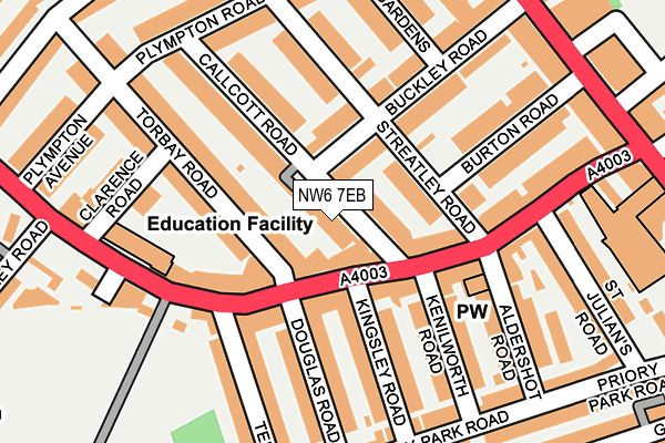 NW6 7EB map - OS OpenMap – Local (Ordnance Survey)