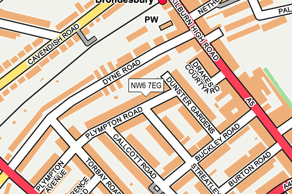 NW6 7EG map - OS OpenMap – Local (Ordnance Survey)
