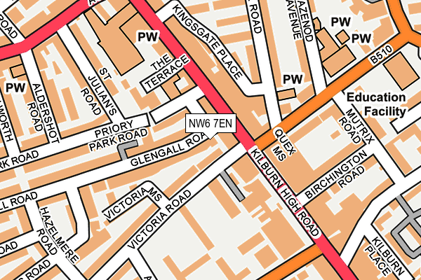 NW6 7EN map - OS OpenMap – Local (Ordnance Survey)