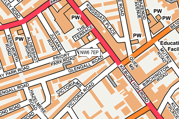 NW6 7EP map - OS OpenMap – Local (Ordnance Survey)