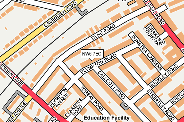 NW6 7EQ map - OS OpenMap – Local (Ordnance Survey)