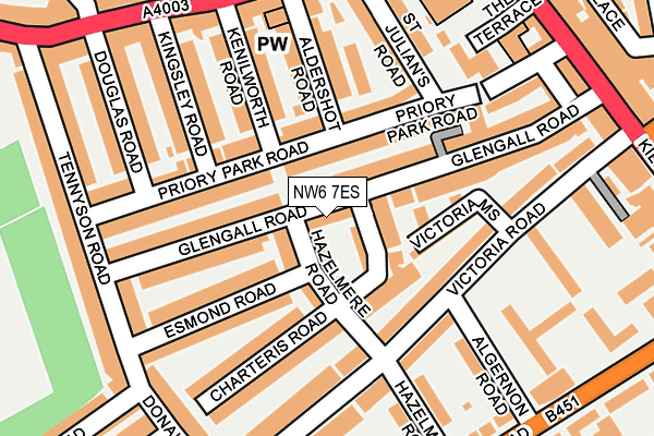 NW6 7ES map - OS OpenMap – Local (Ordnance Survey)