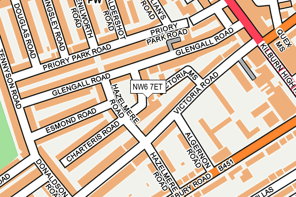 NW6 7ET map - OS OpenMap – Local (Ordnance Survey)