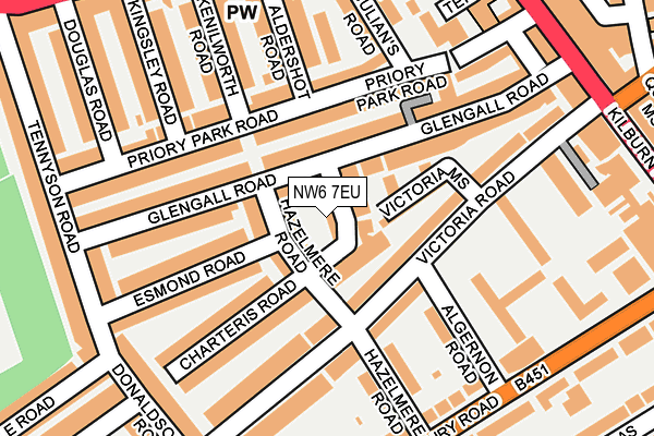 NW6 7EU map - OS OpenMap – Local (Ordnance Survey)