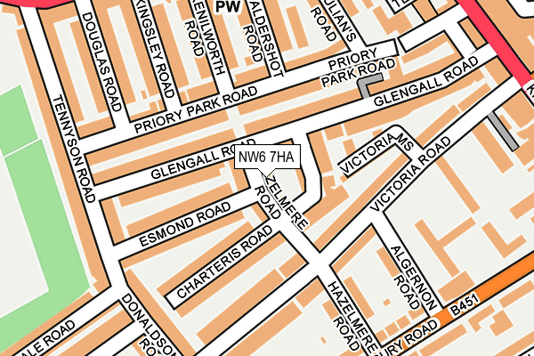 NW6 7HA map - OS OpenMap – Local (Ordnance Survey)