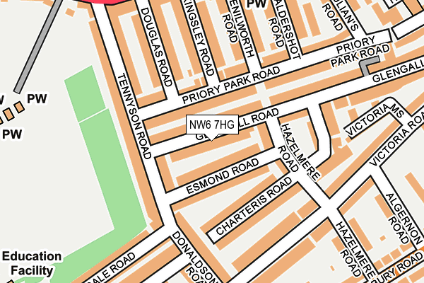 NW6 7HG map - OS OpenMap – Local (Ordnance Survey)