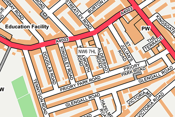 NW6 7HL map - OS OpenMap – Local (Ordnance Survey)