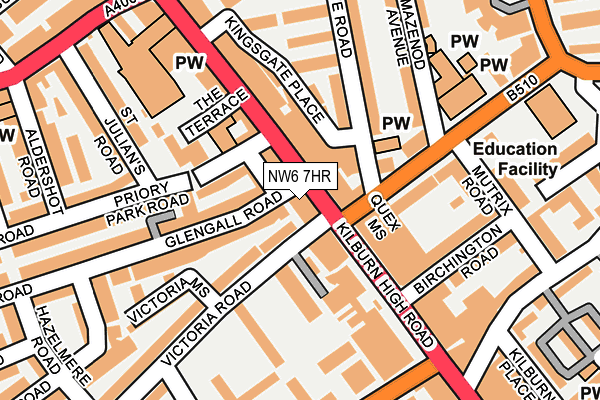 NW6 7HR map - OS OpenMap – Local (Ordnance Survey)