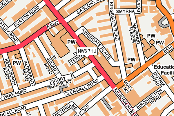 NW6 7HU map - OS OpenMap – Local (Ordnance Survey)
