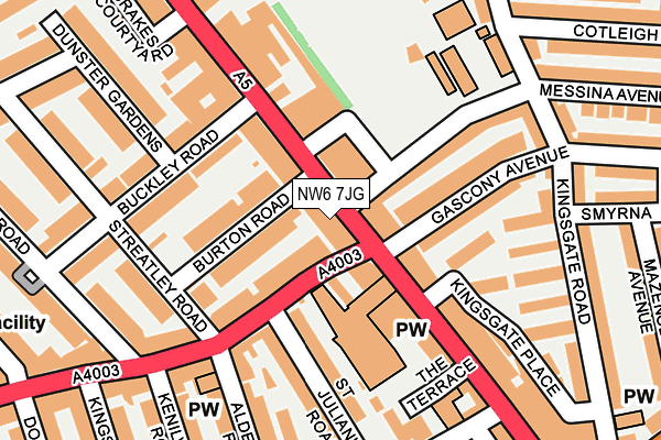 NW6 7JG map - OS OpenMap – Local (Ordnance Survey)