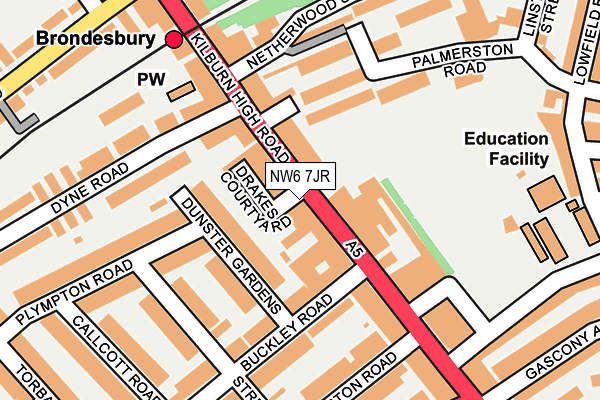 Map of 2 BLENHEIM GARDENS NW2 (FREEHOLD) LIMITED at local scale