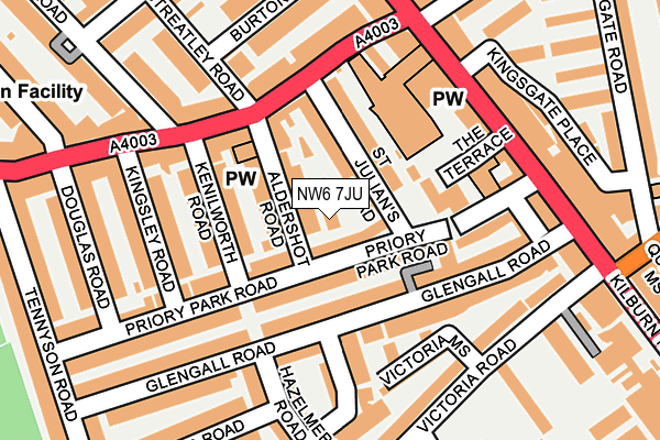 NW6 7JU map - OS OpenMap – Local (Ordnance Survey)