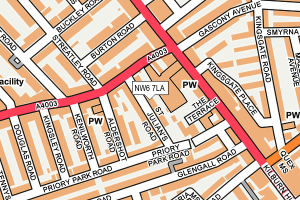 NW6 7LA map - OS OpenMap – Local (Ordnance Survey)