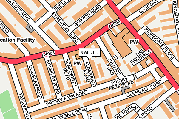 NW6 7LD map - OS OpenMap – Local (Ordnance Survey)