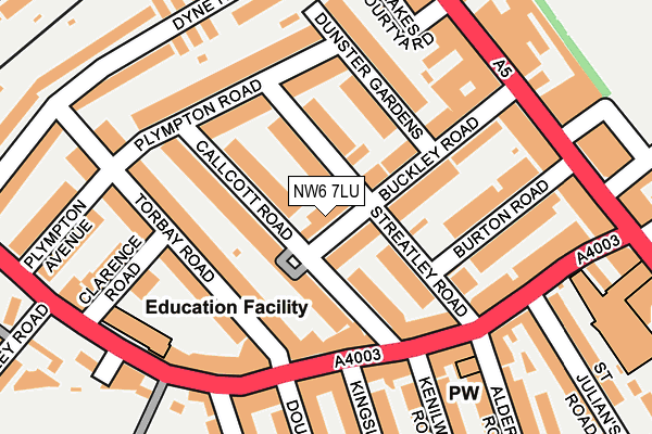 NW6 7LU map - OS OpenMap – Local (Ordnance Survey)