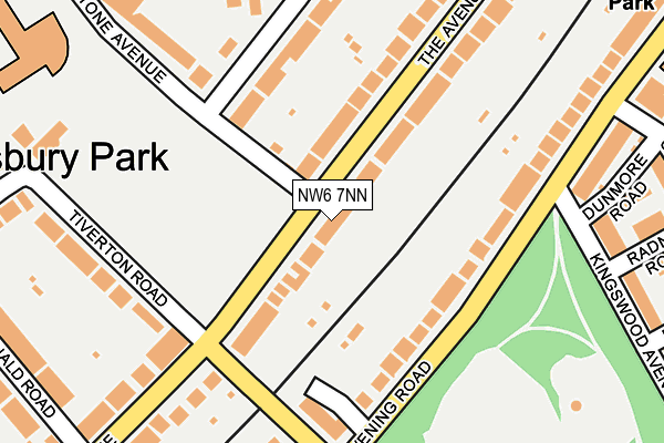 NW6 7NN map - OS OpenMap – Local (Ordnance Survey)