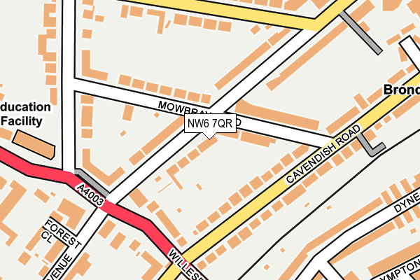 NW6 7QR map - OS OpenMap – Local (Ordnance Survey)