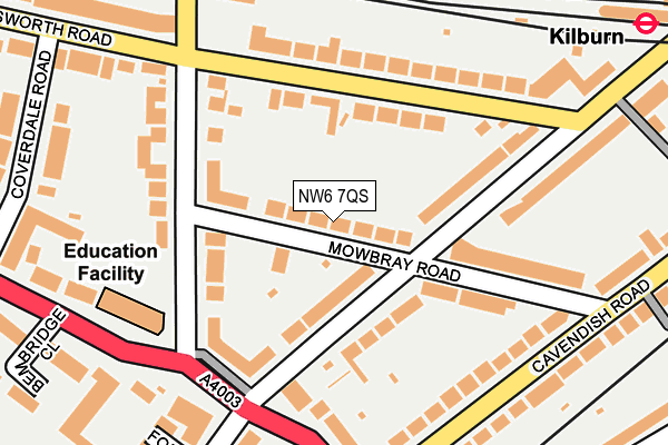 NW6 7QS map - OS OpenMap – Local (Ordnance Survey)