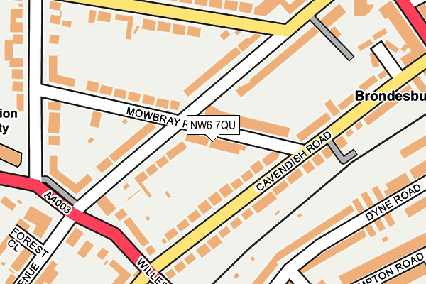 NW6 7QU map - OS OpenMap – Local (Ordnance Survey)