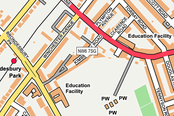 NW6 7SG map - OS OpenMap – Local (Ordnance Survey)