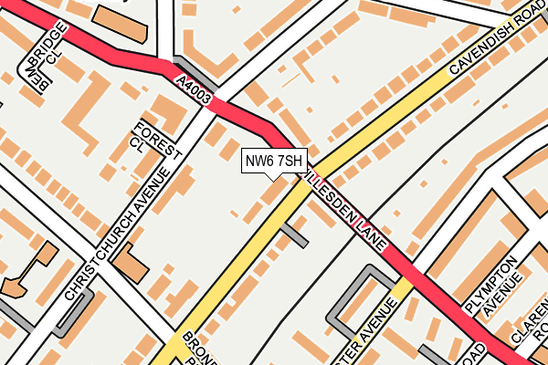 NW6 7SH map - OS OpenMap – Local (Ordnance Survey)