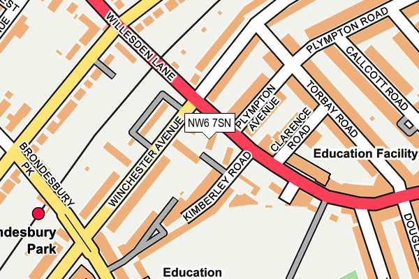 NW6 7SN map - OS OpenMap – Local (Ordnance Survey)