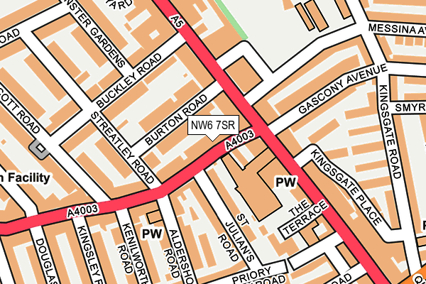 NW6 7SR map - OS OpenMap – Local (Ordnance Survey)