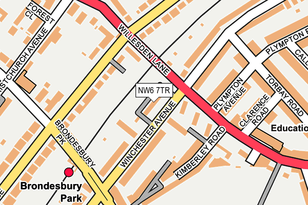 NW6 7TR map - OS OpenMap – Local (Ordnance Survey)