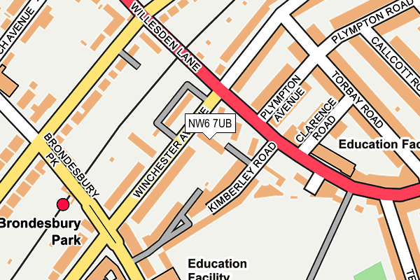 NW6 7UB map - OS OpenMap – Local (Ordnance Survey)