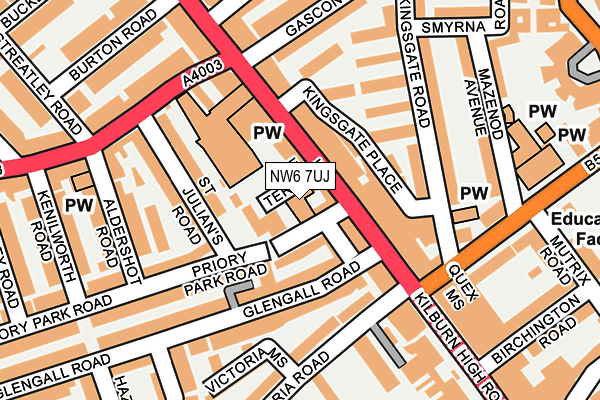 NW6 7UJ map - OS OpenMap – Local (Ordnance Survey)