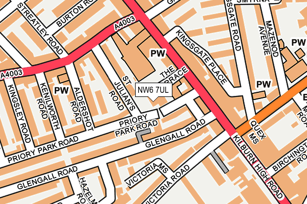 NW6 7UL map - OS OpenMap – Local (Ordnance Survey)