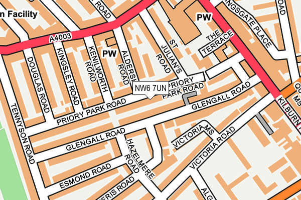 NW6 7UN map - OS OpenMap – Local (Ordnance Survey)