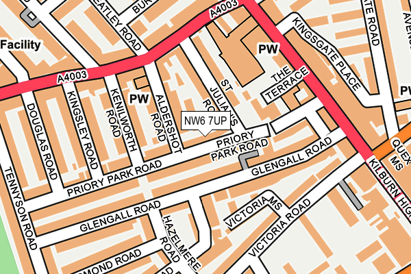 NW6 7UP map - OS OpenMap – Local (Ordnance Survey)