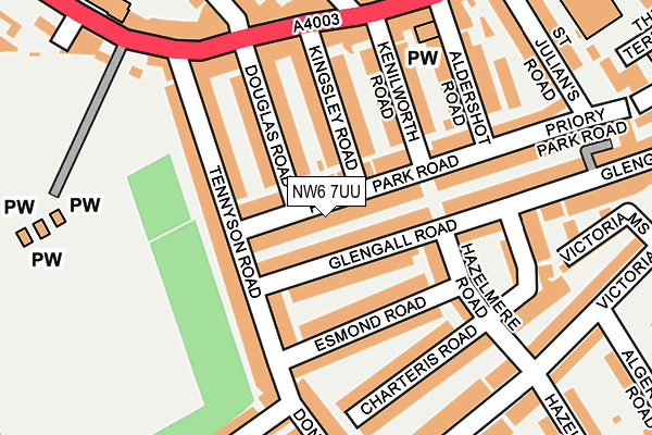 NW6 7UU map - OS OpenMap – Local (Ordnance Survey)