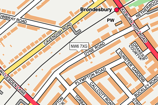 NW6 7XG map - OS OpenMap – Local (Ordnance Survey)