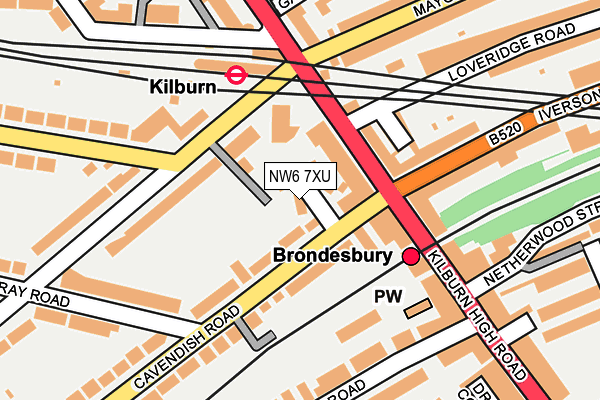 NW6 7XU map - OS OpenMap – Local (Ordnance Survey)