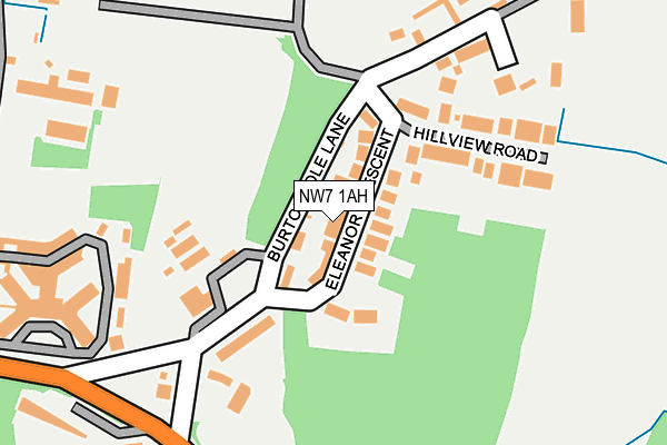 NW7 1AH map - OS OpenMap – Local (Ordnance Survey)