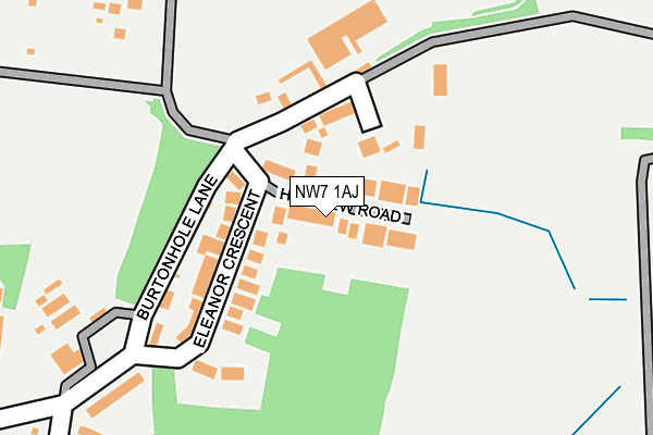 NW7 1AJ map - OS OpenMap – Local (Ordnance Survey)
