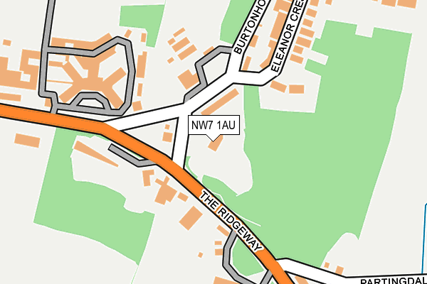 NW7 1AU map - OS OpenMap – Local (Ordnance Survey)
