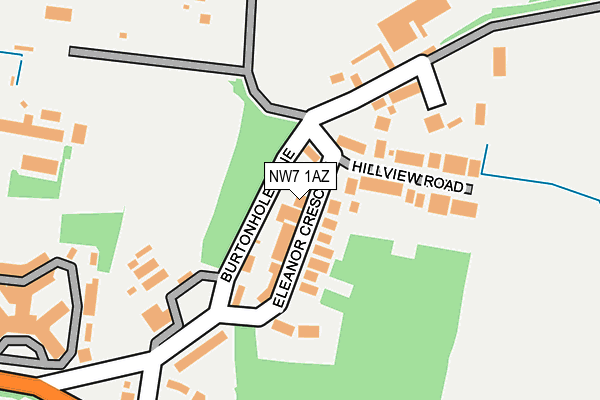 NW7 1AZ map - OS OpenMap – Local (Ordnance Survey)
