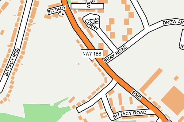 NW7 1BB map - OS OpenMap – Local (Ordnance Survey)