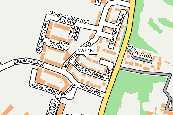 NW7 1BG map - OS OpenMap – Local (Ordnance Survey)