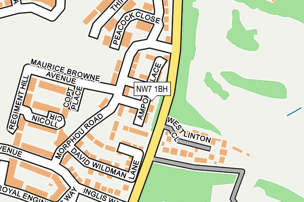 NW7 1BH map - OS OpenMap – Local (Ordnance Survey)