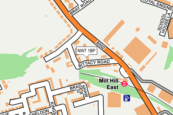 NW7 1BP map - OS OpenMap – Local (Ordnance Survey)