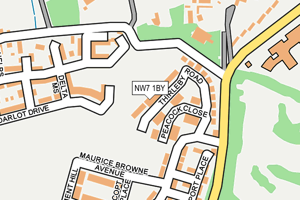 NW7 1BY map - OS OpenMap – Local (Ordnance Survey)