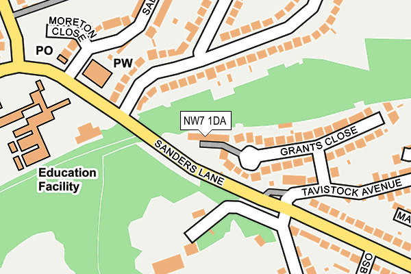 NW7 1DA map - OS OpenMap – Local (Ordnance Survey)