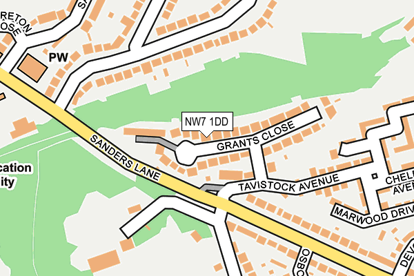 NW7 1DD map - OS OpenMap – Local (Ordnance Survey)