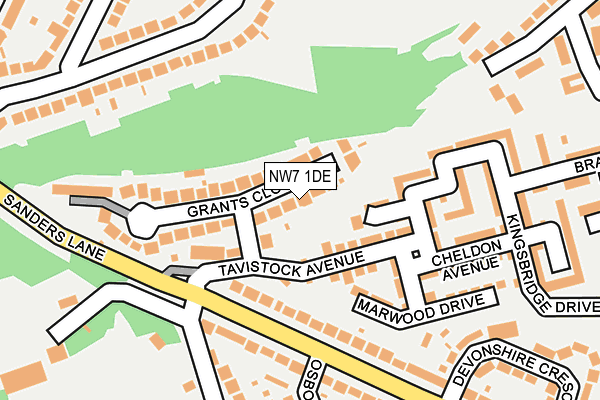 NW7 1DE map - OS OpenMap – Local (Ordnance Survey)