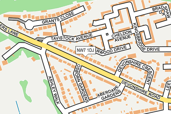 NW7 1DJ map - OS OpenMap – Local (Ordnance Survey)
